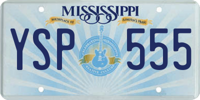 MS license plate YSP555