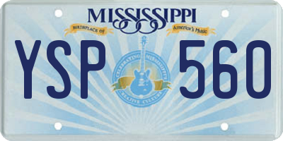 MS license plate YSP560