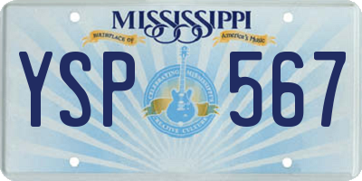 MS license plate YSP567