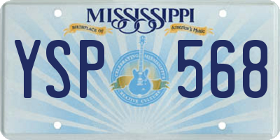 MS license plate YSP568