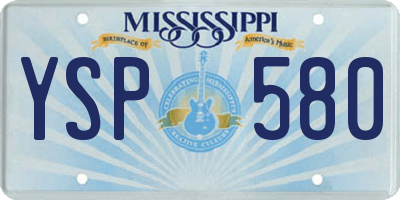 MS license plate YSP580