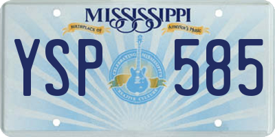 MS license plate YSP585