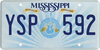 MS license plate YSP592