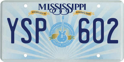 MS license plate YSP602