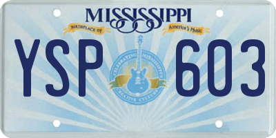 MS license plate YSP603