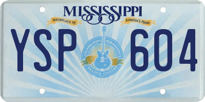MS license plate YSP604