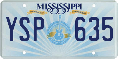 MS license plate YSP635