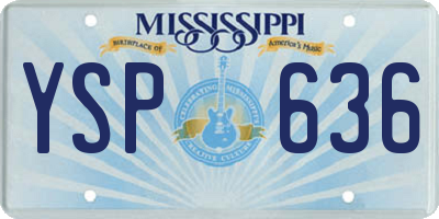MS license plate YSP636