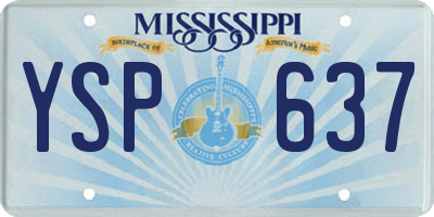 MS license plate YSP637