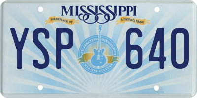 MS license plate YSP640