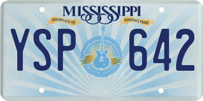 MS license plate YSP642