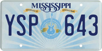 MS license plate YSP643