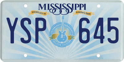 MS license plate YSP645