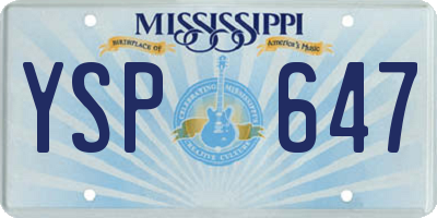 MS license plate YSP647