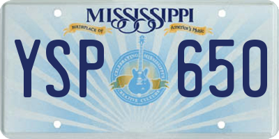 MS license plate YSP650