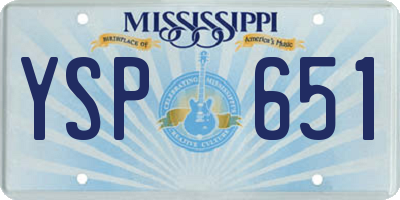 MS license plate YSP651