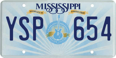 MS license plate YSP654