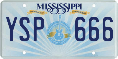 MS license plate YSP666