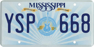 MS license plate YSP668