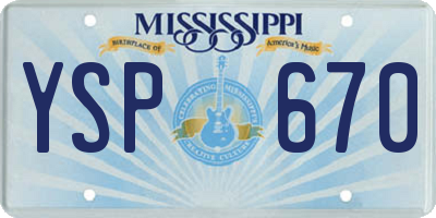 MS license plate YSP670
