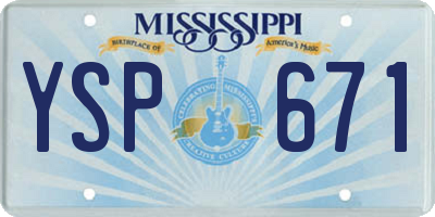 MS license plate YSP671