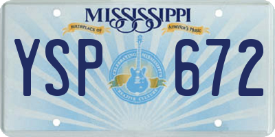 MS license plate YSP672
