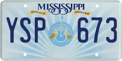 MS license plate YSP673