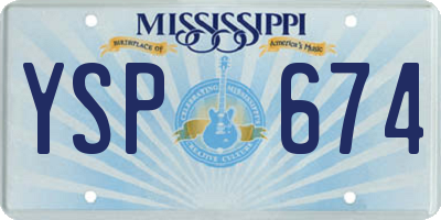 MS license plate YSP674