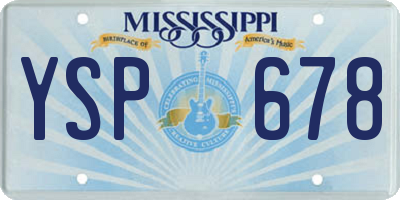 MS license plate YSP678