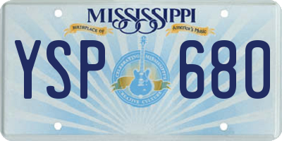 MS license plate YSP680