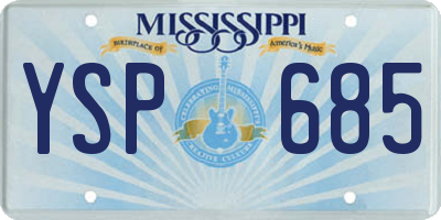 MS license plate YSP685