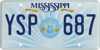 MS license plate YSP687