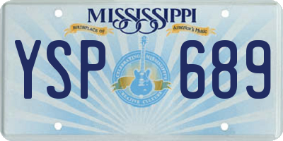 MS license plate YSP689