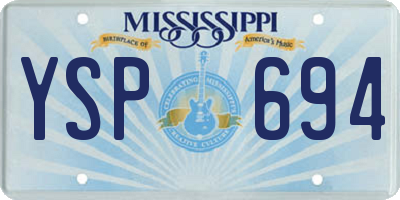 MS license plate YSP694