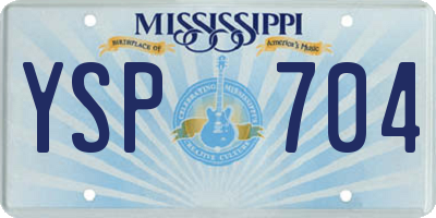 MS license plate YSP704