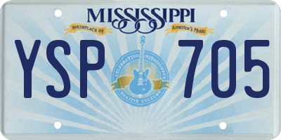 MS license plate YSP705