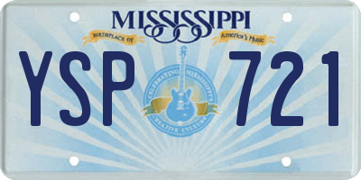MS license plate YSP721