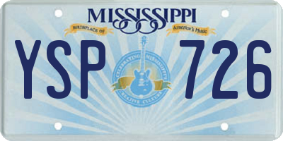 MS license plate YSP726