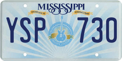 MS license plate YSP730