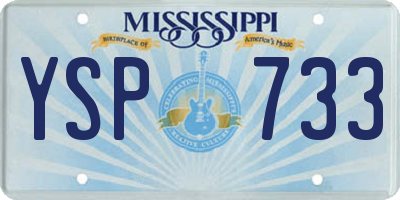 MS license plate YSP733