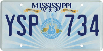 MS license plate YSP734