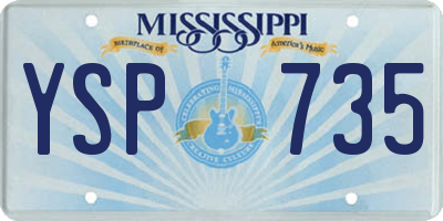MS license plate YSP735