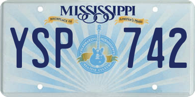 MS license plate YSP742