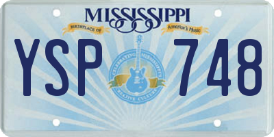 MS license plate YSP748