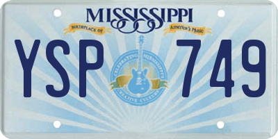 MS license plate YSP749