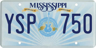 MS license plate YSP750