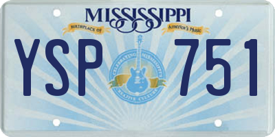 MS license plate YSP751