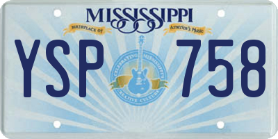 MS license plate YSP758