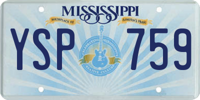 MS license plate YSP759