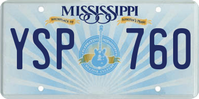MS license plate YSP760